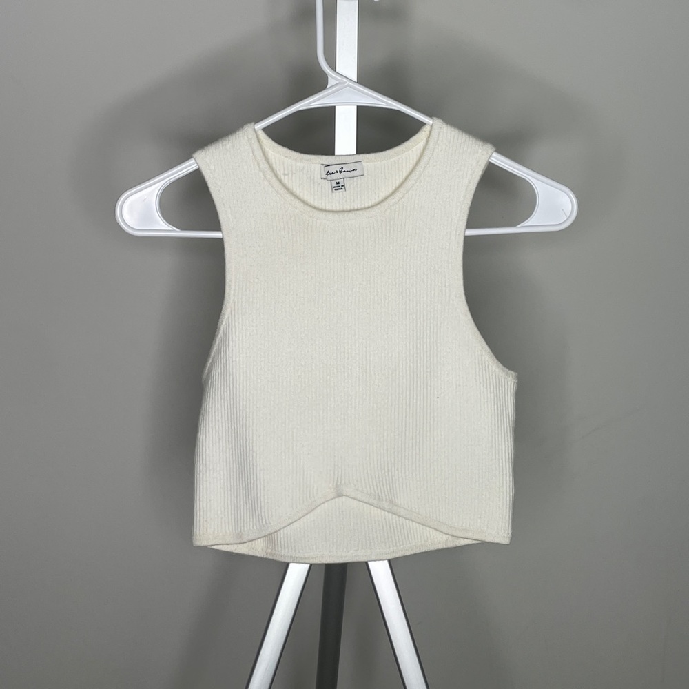 White Sleeveless Crop Top